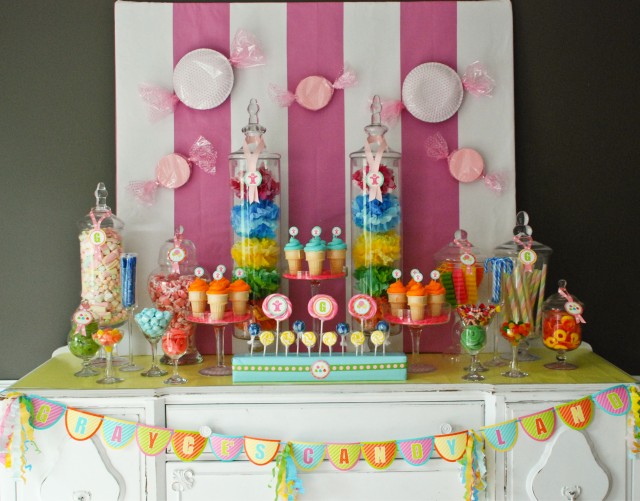 The candy buffet was the main focus however I decorated the dining table 