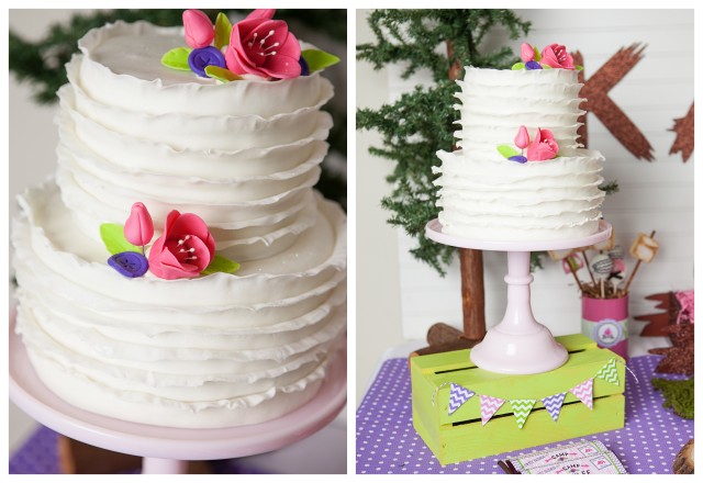 Ruffle fondant cake